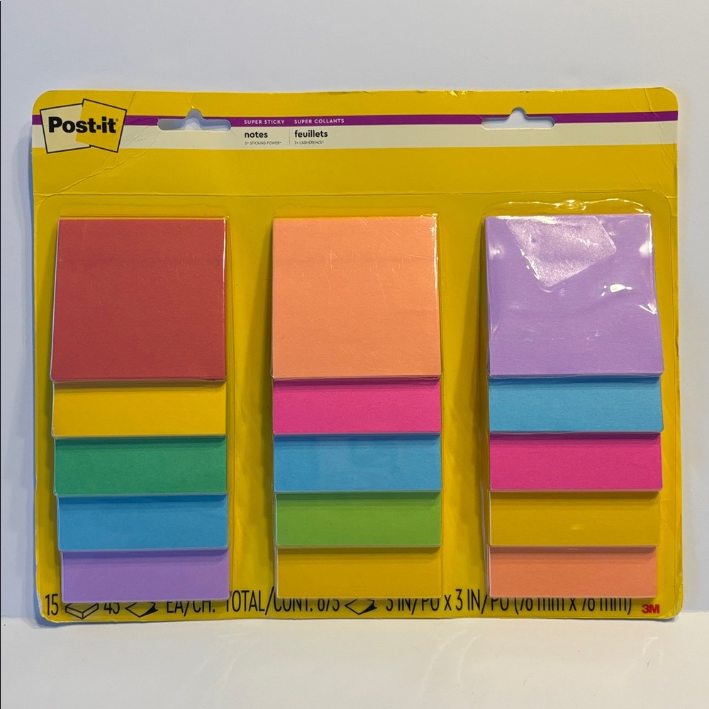 Post-It 15 Pack Sticky Notes Assorted Pack - Picture 2 of 6